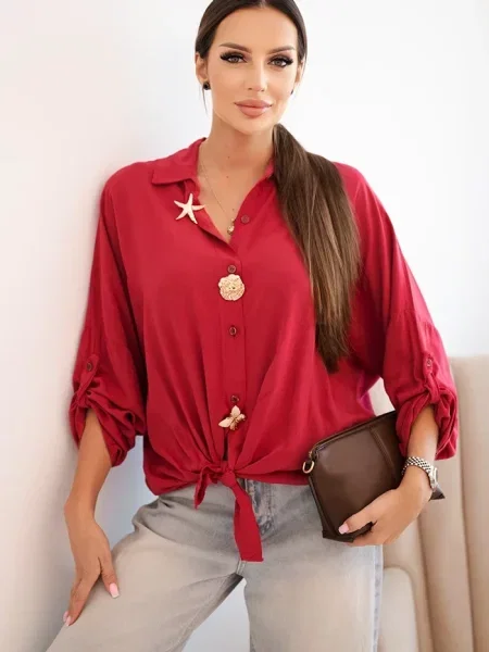 Koszula Kesi Włoski bordowa