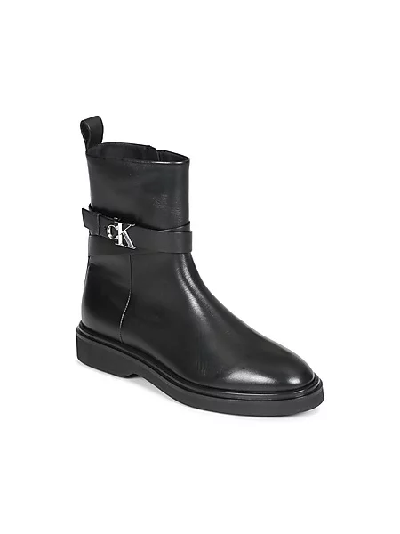 Škornji Calvin Klein Ankle Boot W/ Metal Logo črna