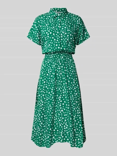 Sukienka midi z kołnierzykiem koszulowym Apricot zielona