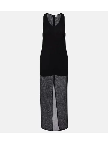 Rochie maxi Toteme de mătase transparente de costum negru