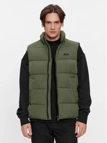 Calvin Klein Жилетка за костюм Crinkle зелен