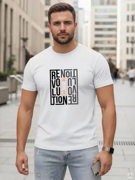 T-shirt z nadrukiem revolution Dstreet biały