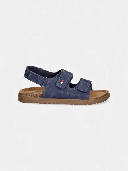 Tommy Hilfiger Πέδιλα σουέτ για παιδιά μπλε