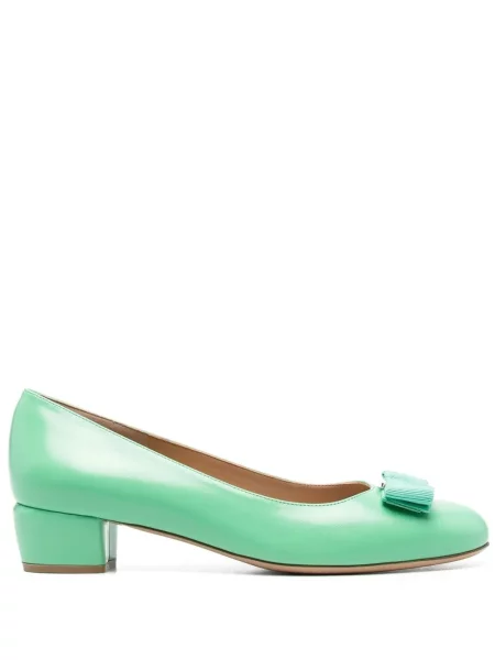 Pantofi cu toc Ferragamo din piele verde
