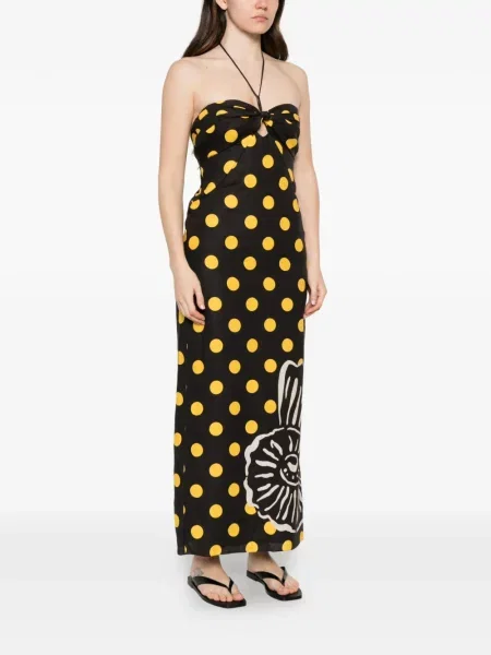 Rochie midi Cala De La Cruz cu buline negru