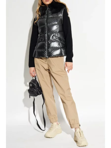 Kołnierzykowy kamizelka puchowa Moncler czarna