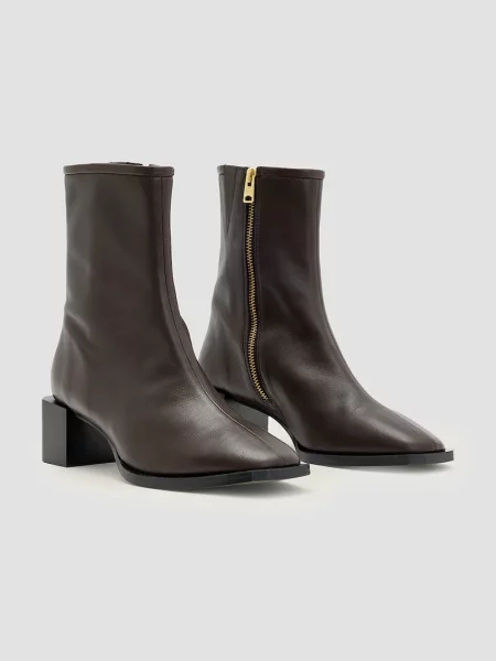 Кожаные ботинки Allsaints коричневые