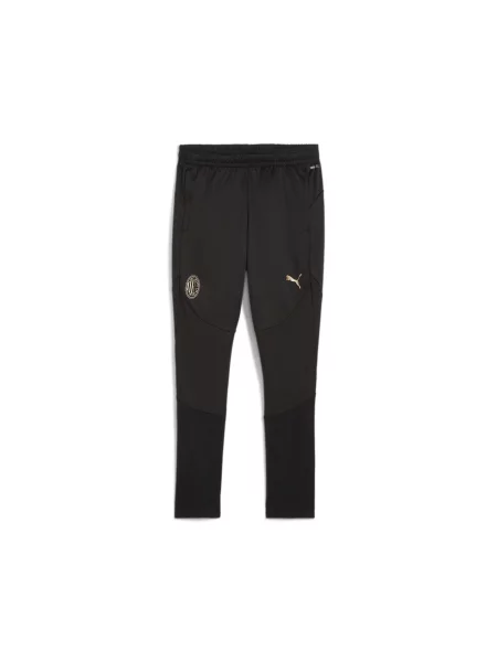 Młodzieżowe spodnie treningowe AC Milan PUMA Black For All Time Red czarne
