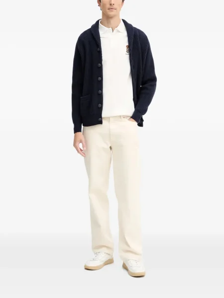 Polo Hackett cu broderie alb