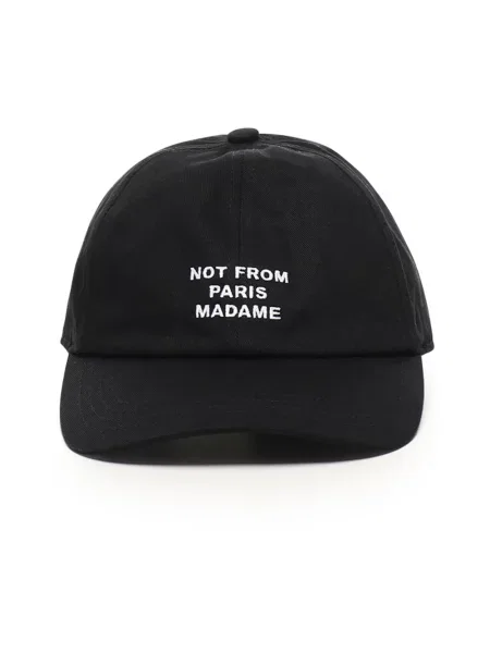 Drôle de Monsieur czapka z daszkiem La Casquette Slogan z aplikacją czarny
