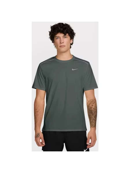 Koszulka z krótkim rękawem Nike Miler Dri-FIT zielono S szara