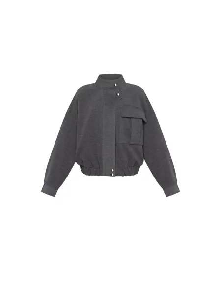 Куртка-жакет з вовни та кашеміру Estro сіра