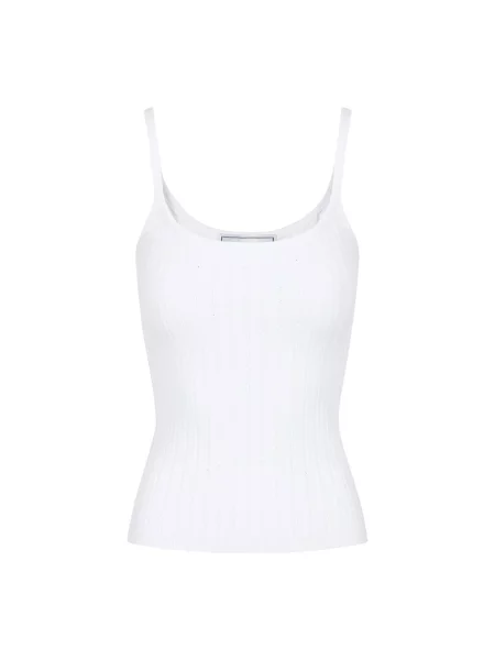 Prążkowany top Iceberg na ramiączkach biały
