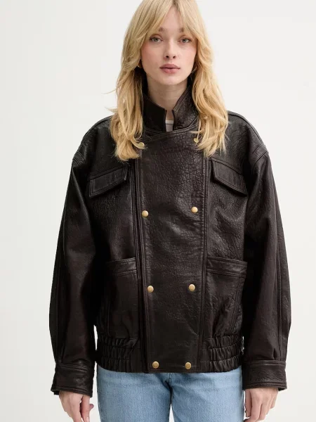 Bardot geacă de piele maro