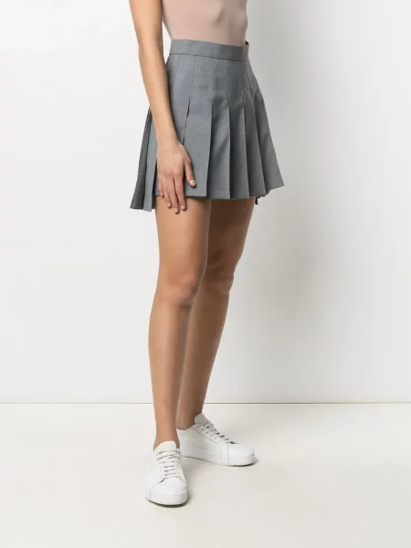 Plisované mini plisované sukně Thom Browne šedé
