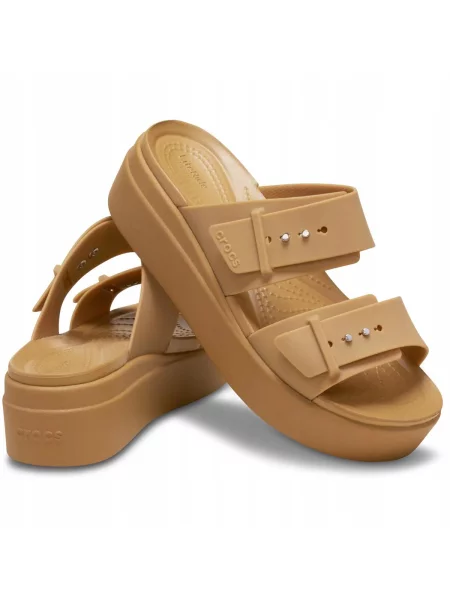 Sandały dla Kobiet Crocs Brooklyn Low Wedge Sandal. brązowe