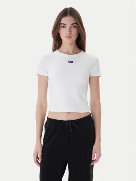 HUGO BLUE Koszulka Baby Tee_B Kobiety jednolity M biały