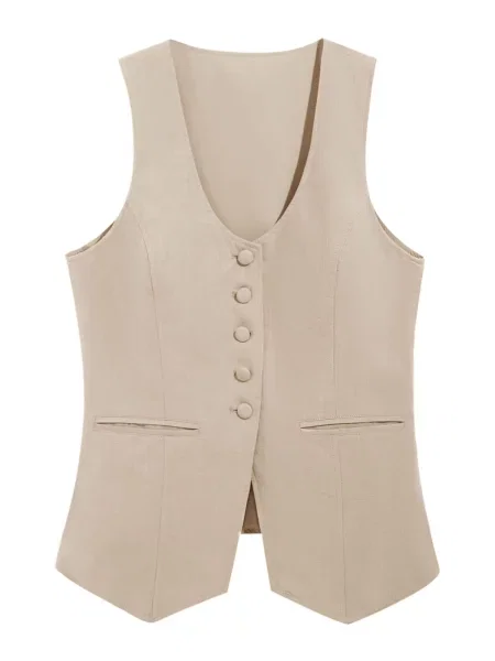 Imily Bela Vestă de costum kaki