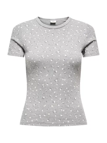 JDY Tricou JDYLUCKY gri amestecat alb