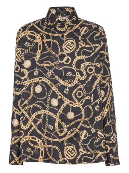 Košulja Balmain s printom crna