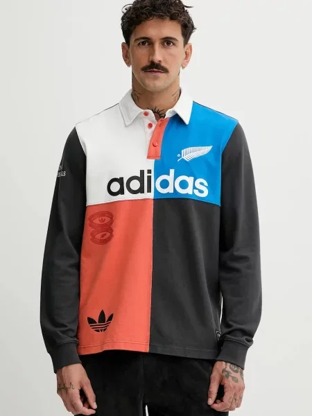 Тениска с дълъг ръкав Adidas Originals с принт сиво