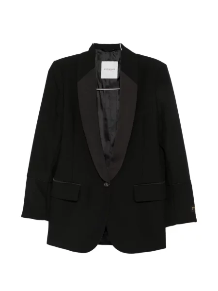 Geacă Ermanno Firenze din satin cu rever negru