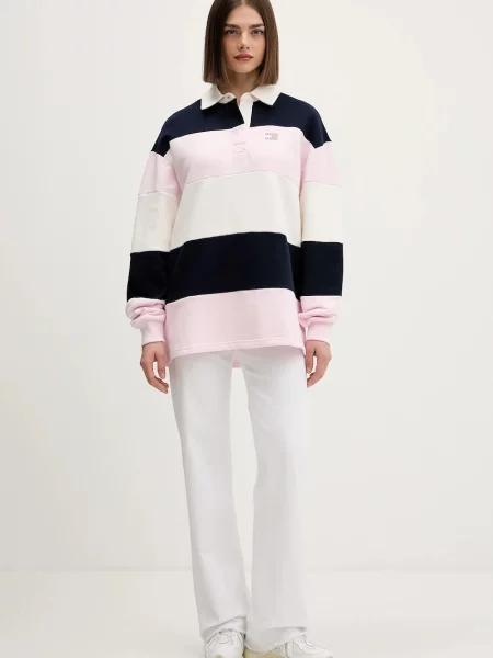 Tommy Jeans bluza wzorzysta różowy