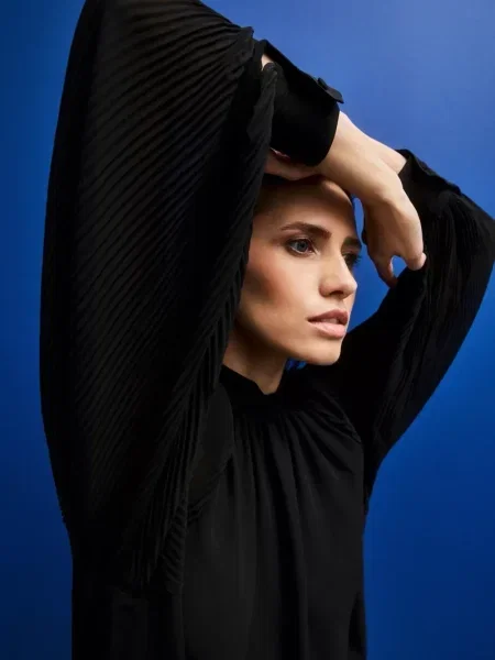 Cămașă Moodo plisată negru