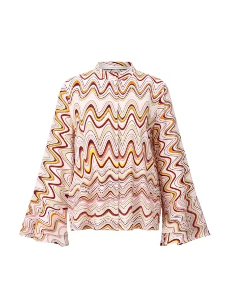 Jedwabna bluzka Herzen's Angelegenheit z nadrukiem różowa