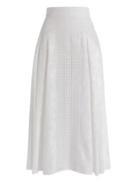 Spódnica midi Alberta Ferretti do kolan biała