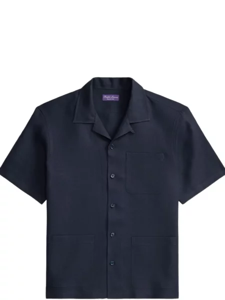Gulerat cămașă Ralph Lauren Purple Label de in albastru