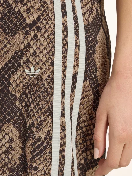 Adidas Originals Saténové Kalhoty béžová / tmavě hnědá bílá