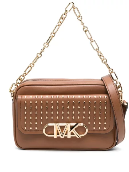 Geanta crossbody Michael Michael Kors din piele cu autograf alb