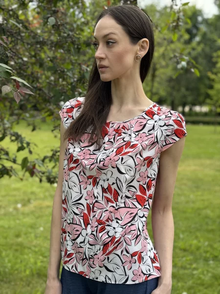 CAT ORANGE Блуза Білий/рожевий Віскоза/поліамід біла