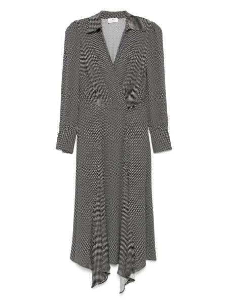 Rochie midi Elisabetta Franchi cu buline până la genunchi de costum negru