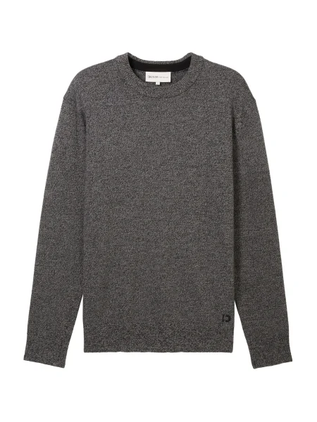 TOM TAILOR DENIM Pulover antracit / dimno-siva črna