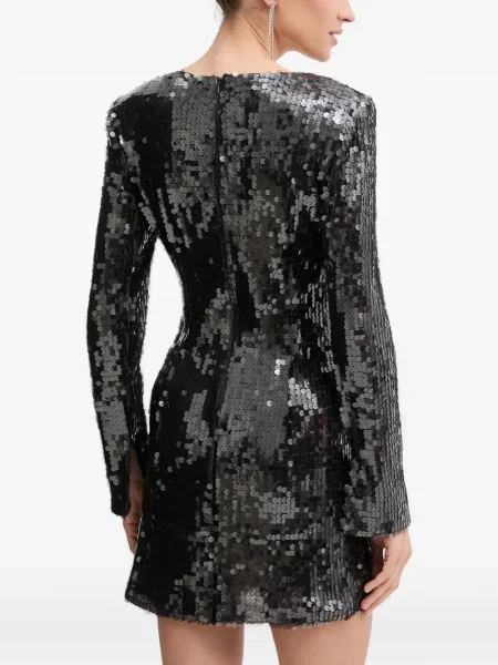 Rochie mini Bardot cu paiete de costum negru