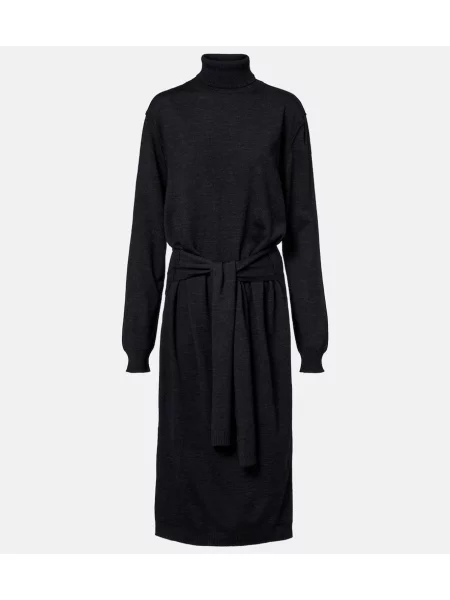 Rochie midi Lemaire de lână până la genunchi de costum gri