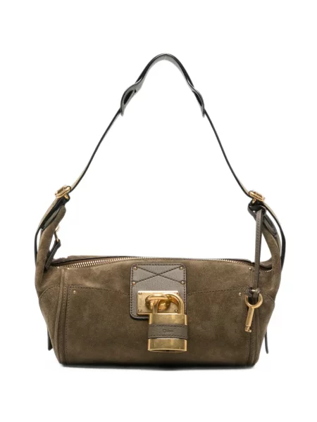 Body Chloé din piele de căprioară verde