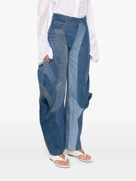 Jeansy Anni Salonen z falbankami niebieskie