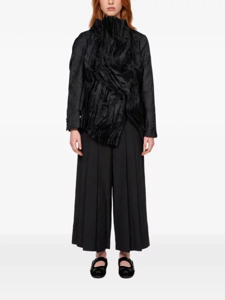 Φλοράλ μπουφάν Comme Des Garçons με βολάν ζακάρ μαύρο