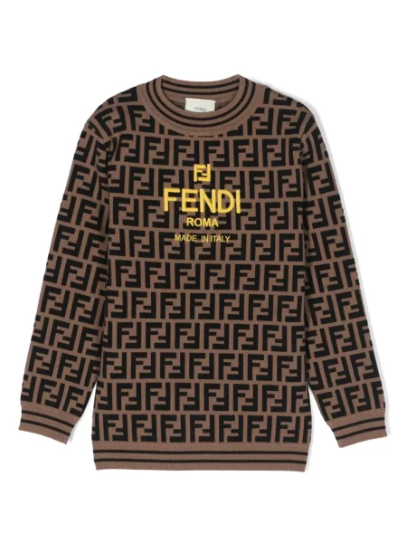 Sweter dziecięcy Fendi brązowy
