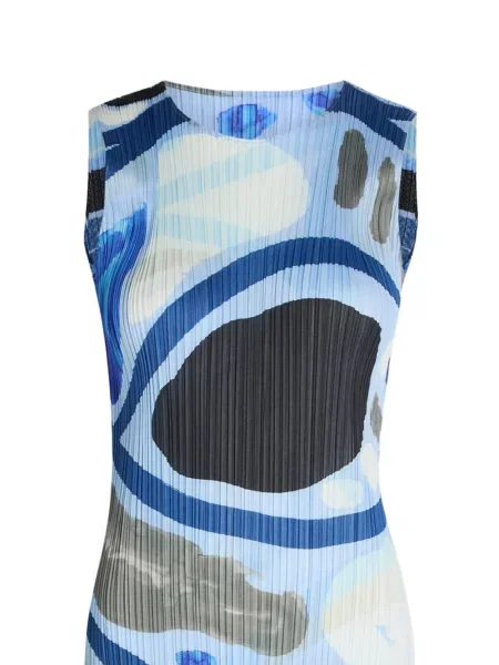 Μίντι φόρεμα Pleats Please Issey Miyake με σχέδιο με αφηρημένο print μπλε