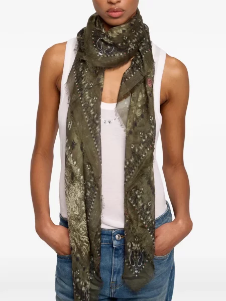 Fular Zadig&voltaire cu imagine verde