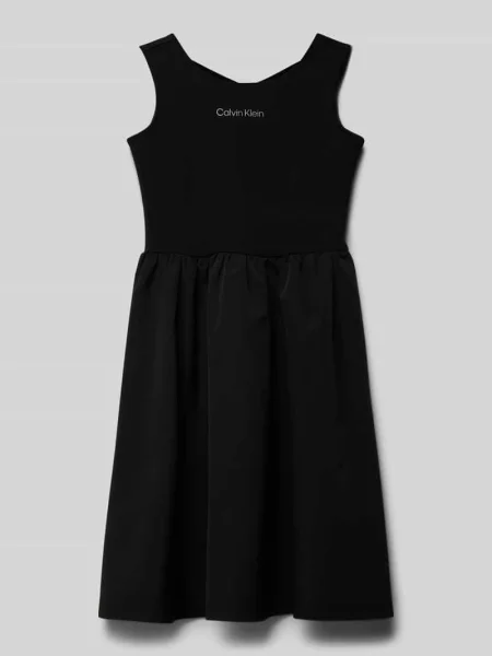 Sukienka z nadrukiem z logo Calvin Klein Jeans czarna