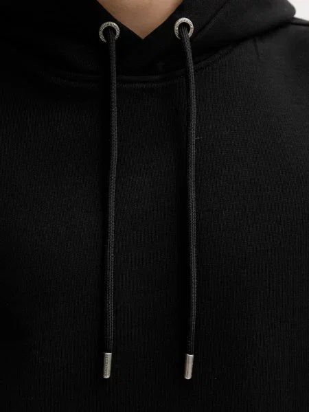 Кофта AllSaints MILO з капюшоном однотонна чорний
