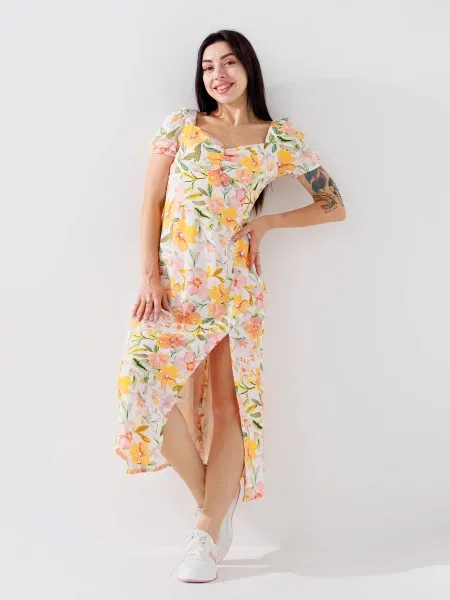 LAWA Сукня міді Молочний Поліестер/еластан