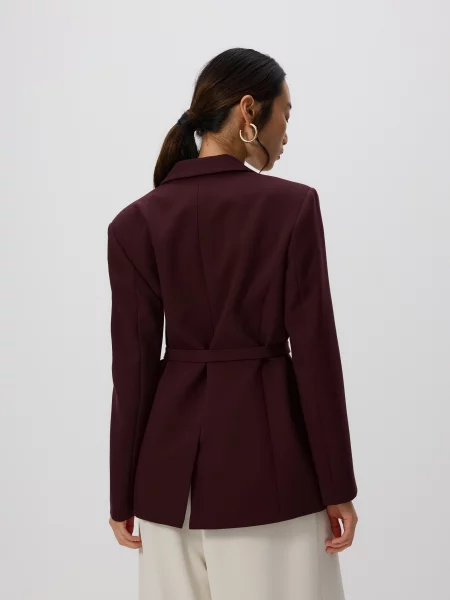 Reserved Блейзер з декоративною трояндою бордовий