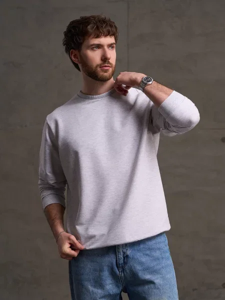 Світшот ISSA Plus світло-сірий сірий