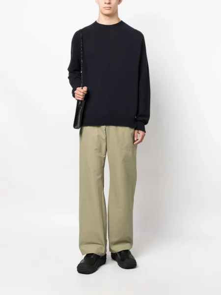 Kašmyro megztinis Jil Sander apvaliu kaklu mėlyna